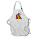 Apron - Funny Cute Red and Yellow Dragon Drinking White Wine Cartoon Animals