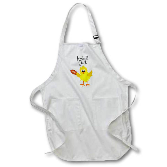 Apron - Funny Cute Football Chick Chicken Football Sports Fan Cartoon Sports and Hobbies