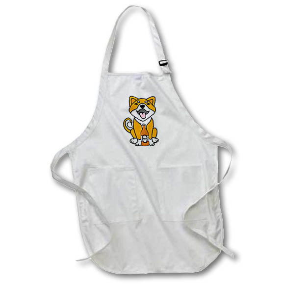 Apron - Cute Funny Shiba Inu Puppy Dog Drinking Beer Cartoon Pets