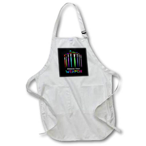 Apron - Weapons of mass creation, a group of artist brushes for painting. Creative Studios – Artist Art Career
