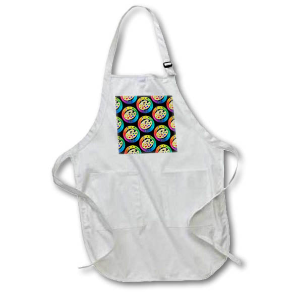 Apron - A pattern of artist paint palettes with brushes and color wheels. Creative Studios – Artist Art Career