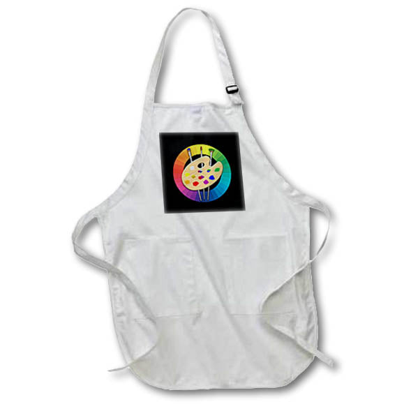 Apron - An artist paint palette with brushes over a color wheel. Creative Studios – Artist Art Career