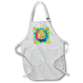 Apron - A paint palette with brushes and an artist color wheel over tie dye. Creative Studios – Artist Art Career