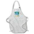 Apron - Funny Crazy Flamingo Lady on a tropical beach with palm trees. Creative Studios – Flamingos