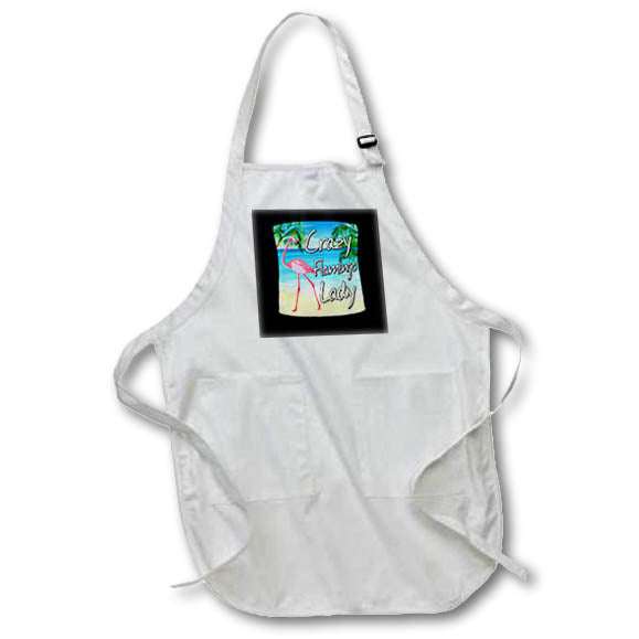 Apron - Funny flamingo design of a pink flamingo on a beach. Creative Studios – Flamingos