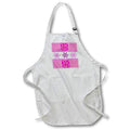 Apron - Image of Nine Squares Of Pink Stripes And Pop Flowers In One Square lens Art by Florene - Patchwork Patterns