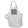 Apron - Image of Multiple Squares Of Neon Blue Yellow Orange In One Square lens Art by Florene - Patchwork Patterns