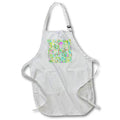 Apron - Image of Rows of Fuchsia Violet And Aqua Patchwork Neon lens Art by Florene - Patchwork Patterns