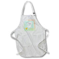 Apron - Image of Gray White Puppy On Peach Aqua Mint Gradient Gold Heart lens Art by Florene - Love Critters On Gradient