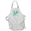 Apron - Image of Aqua Love Birds On Tree Pastel Gradient And striped Heart lens Art by Florene - Love Critters On Gradient