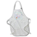 Apron - Image of Sweet Baby Pink Manatee On Pastel Back with Striped Heart lens Art by Florene - Love Critters On Gradient