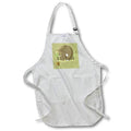 Apron - Image of Light Olive Green Elephant With Gradient Love Heart lens Art by Florene - Love Critters On Gradient