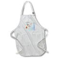 Apron - Image of Cartoon Pink Bunny With Carrot On Pastel Watercolor And Heart lens Art by Florene - Love Critters On Gradient