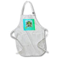 Apron - Image of Froggie With Hat Goggles On Lime Aqua Gradient And Heart lens Art by Florene - Love Critters On Gradient