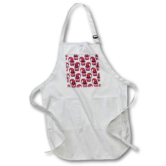 Apron - Cute Red and Pink Valentine Gnome Pattern Patterns