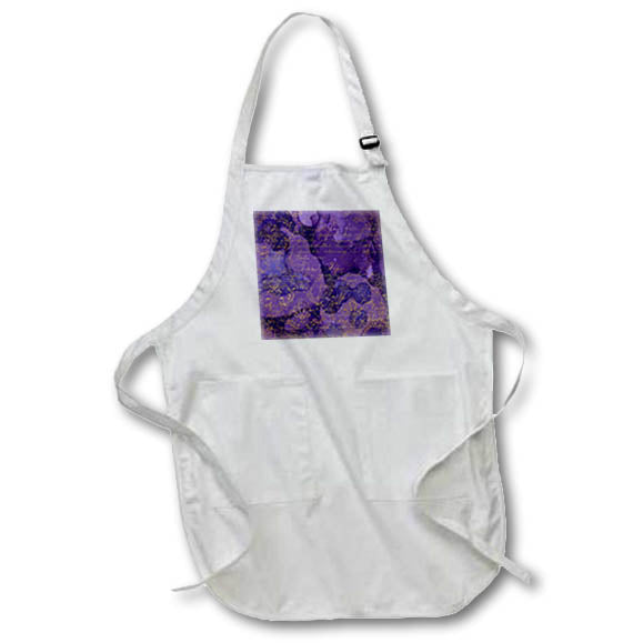 Apron - Purple Image Of Watercolor and Image Of Gold Cursive Script Pattern Patterns