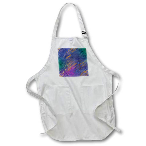 Apron - Green, Blue, Pink, Blue, and Image Of Gold Abstract Patterns