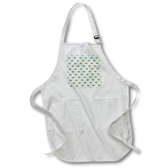 Apron - Chic Mint Green and image Of Gold Royal Crown Pattern Patterns