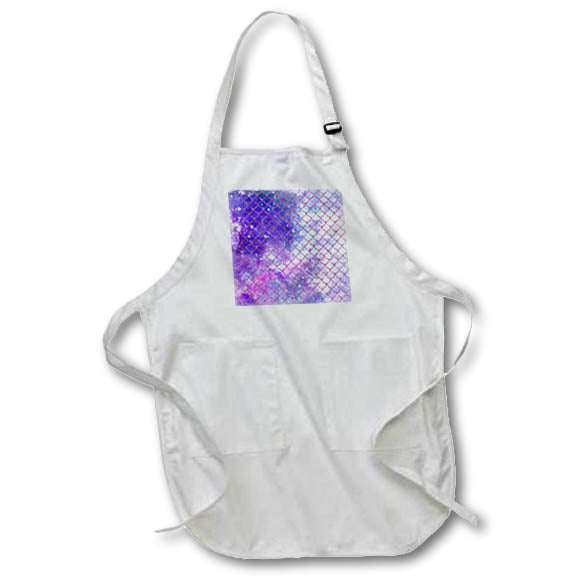 Apron - Glam Blue and Purple Image Of Sparkle Mermaid Scales Pattern Patterns
