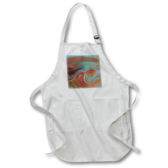 Apron - Modern Aqua green, Brown, and Image Of Gold Earth Strata Abstract Patterns