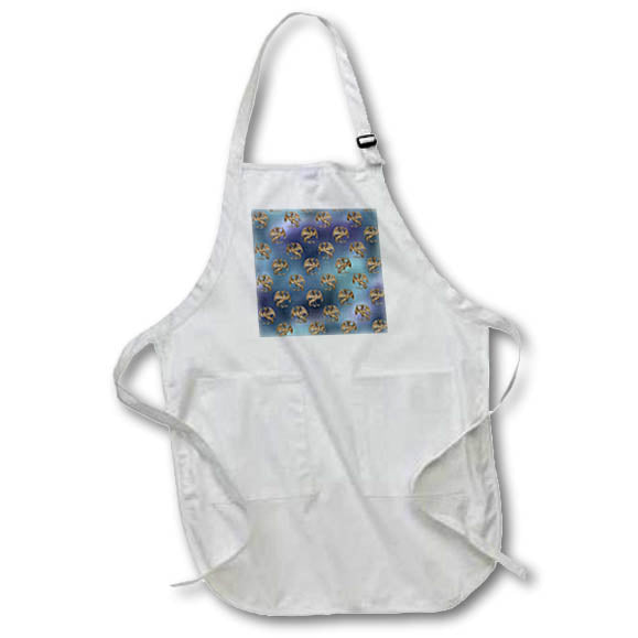 Apron - Image Of Gold Dragons On A Purple Blue Background Pattern Patterns