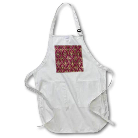 Apron - Elegant Image Of Dark Gold Ornamental Pattern On Red Patterns