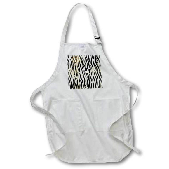 Apron - Contemporary Black Image Of Gold Sprinkled Glitter Tiger Stripes Patterns