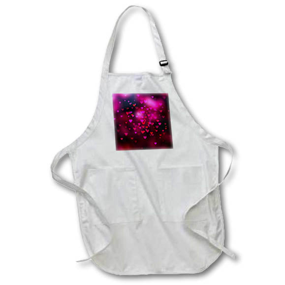 Apron - Pretty Red and Pink Bokeh Hearts Pattern Patterns