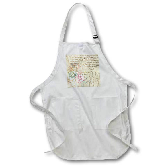 Apron - Chic Boho Script Writing and Pink and Green Flowers Collage Patterns