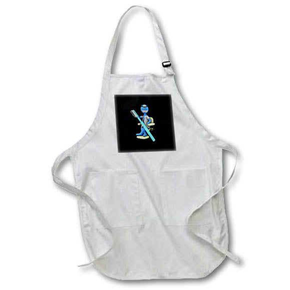 Apron - Cute dentist figure sitting in dentist chair with a large toothbrush. Creative Studios – Dentist