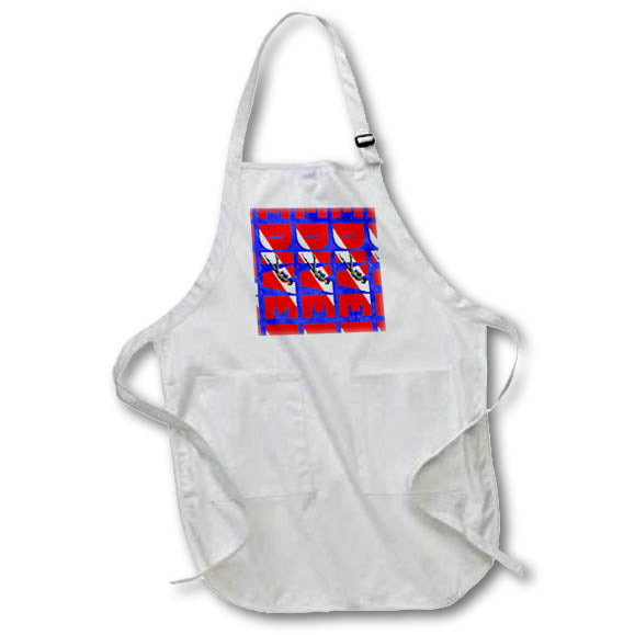 Apron - SCUBA diver inside red and white DIVE flag pattern. Creative Studios – SCUBA Diving