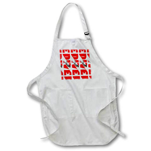 Apron - Red and white DIVE flag with woman SCUBA diver pattern. Creative Studios – SCUBA Diving