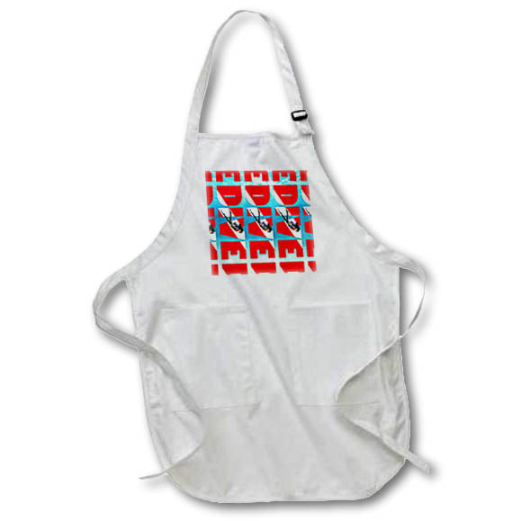 Apron - Female SCUBA diver and red and white DIVE flag pattern underwater. Creative Studios – SCUBA Diving