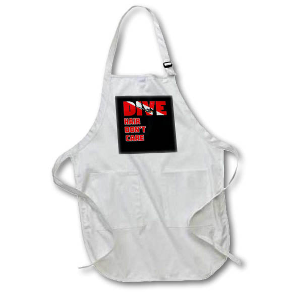 Apron - Funny female DIVE Hair Dont Care SCUBA diving graphic. Creative Studios – SCUBA Diving