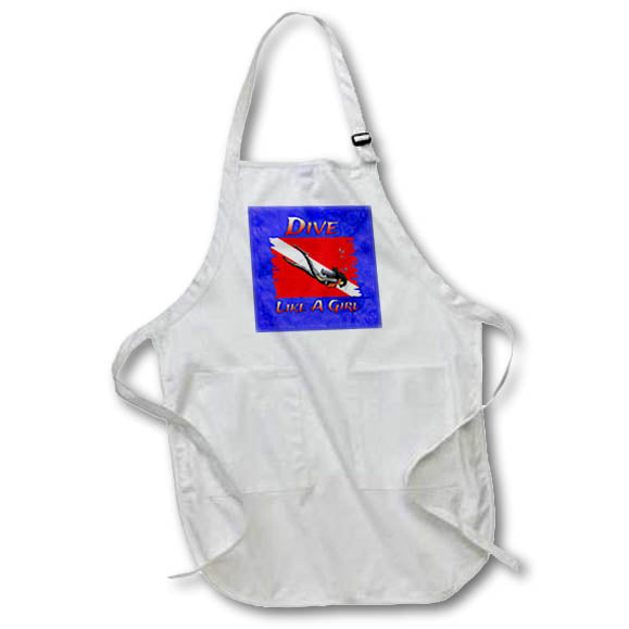 Apron - Dive Like A Girl scuba diving design for women who love the water. Creative Studios – SCUBA Diving