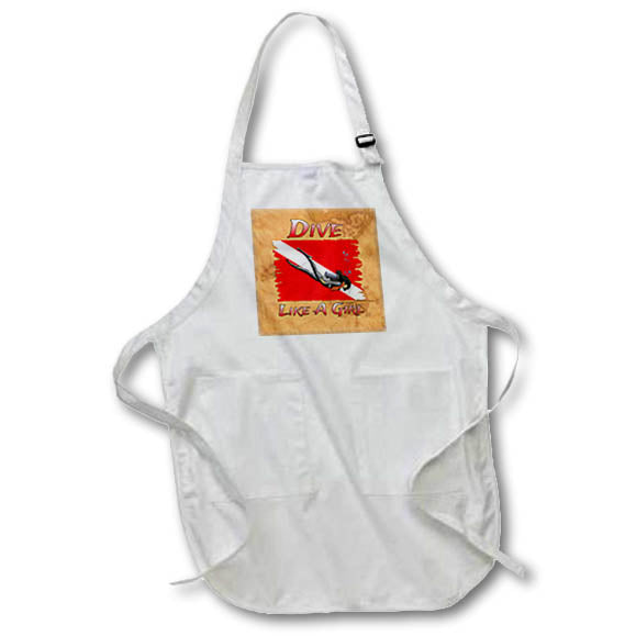 Apron - Dive Like A Girl diving for women who love the water on vintage map. Creative Studios – SCUBA Diving