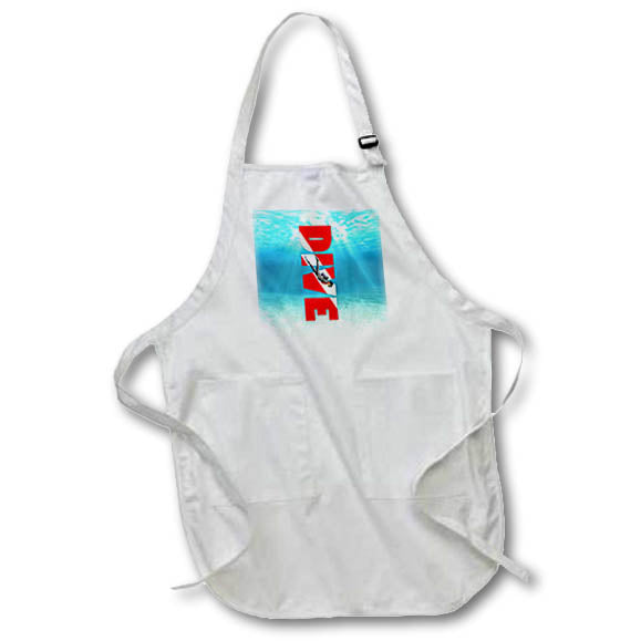 Apron - Male SCUBA diver and DIVE flag open water diving underwater. Creative Studios – SCUBA Diving
