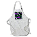 Apron - Seamless Purple and White Strips Pattern On Green Black Digital Art - Purple Strip Line Pattern