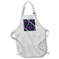 Apron - Seamless Dark Fucshia and White Strips Pattern On Blue Black Digital Art - Fucshia Strip Line Pattern