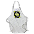 Apron - Bizarre Geometric Yellow Black and White Kaleidoscope Digital Art - Kaleidoscope Pattern