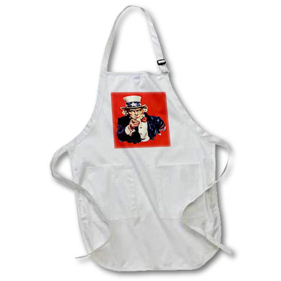 Apron - Uncle Sam Pointing Finger Vector Red Background Vector Art - Uncle Sam