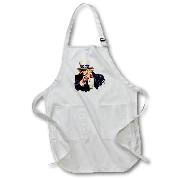 Apron - Uncle Sam Pointing Finger Vector White Background Vector Art - Uncle Sam