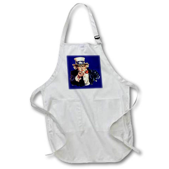 Apron - Uncle Sam Pointing Finger Vector Blue Background Vector Art - Uncle Sam