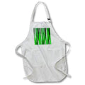 Apron - Uneven Artistic Vertical Stripes Bright Green Hues Acrylic Painting - Vertical Line Abstract