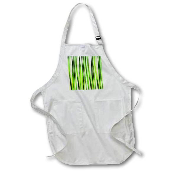 Apron - Uneven Artistic Vertical Stripes Light Green Hues Acrylic Painting - Vertical Line Abstract