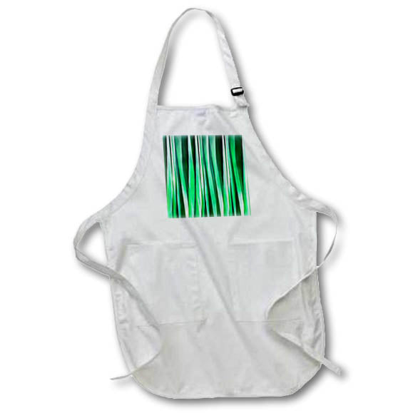 Apron - Uneven Artistic Vertical Stripes Aquamarine Green Hues Acrylic Painting - Vertical Line Abstract