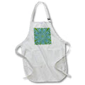 Apron - Lime and Blue Abstract Retro Kaleidoscope Pattern Digital Art - Kaleidoscope Pattern