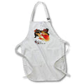 Apron - Girl With Black Cat Halloween Greetings After Brundage Vector Art - Halloween Greetings