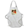 Apron - Girl With Black Cat Halloween Greetings On Pink Vector Art - Halloween Greetings
