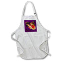 Apron - Girl With Black Cat Halloween Greetings On Purple Vector Art - Halloween Greetings